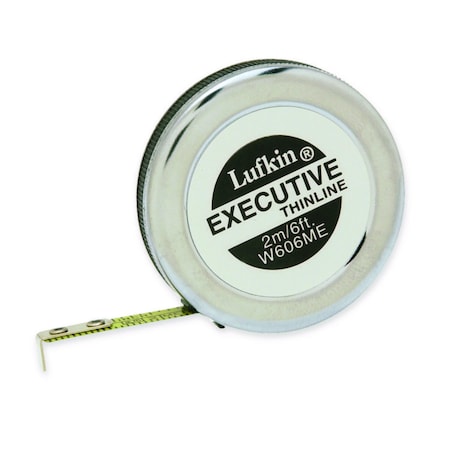 Crescent Lufkin 1/4" X 2M (6') Executive Thinline Pocket Tape Measure W606ME